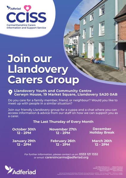 Carer's Group - Llandovery - Every Last Thursday in the Month