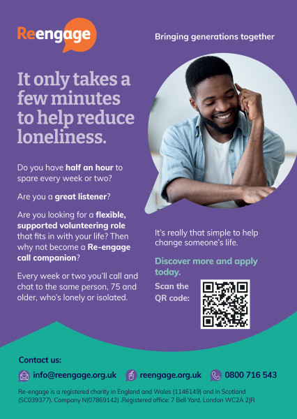 Call Companion for a lonely & isolated older person -  30 mins a week