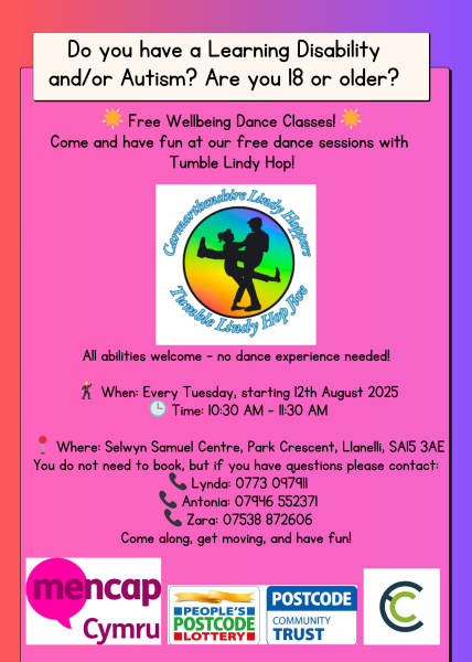 Free Lyndy Hop Dancing for people 18+ with Learning Disabilities and/or Autism