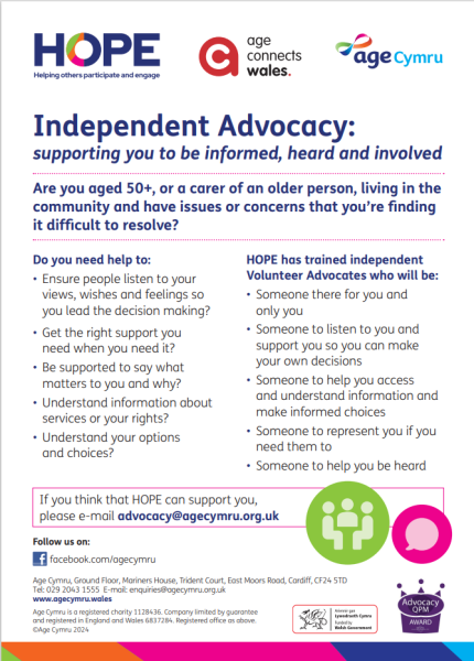 Independent Advocacy:
supporting you to be informed, heard and involved