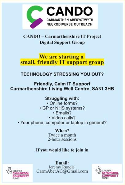 Aberystwyth AND Carmarthen Information Technology help, drop in now available FREE, BOOKING essentil