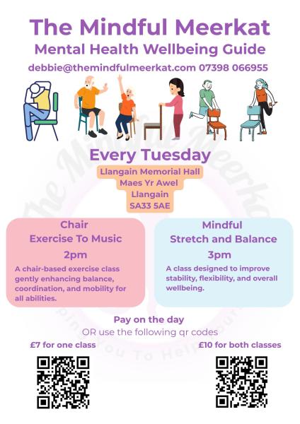 Chair Exercise to Music and Mindful Stretch and Balance in Llangain Memorial Hall